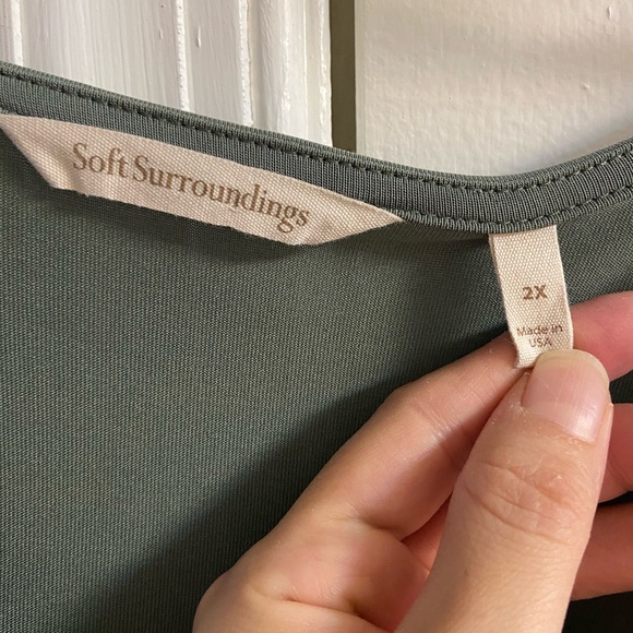 Soft Surroundings Deep Green Women's Blouse 2X - Picture 5 of 6